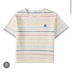 Medium Aldi gear spring capsule collection pastel stripe t shirt top NEW